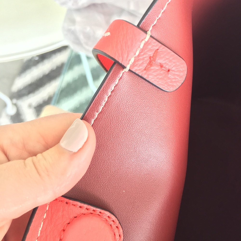 Tory Burch RED Perforated Logo Tote - Picture 5 of 8